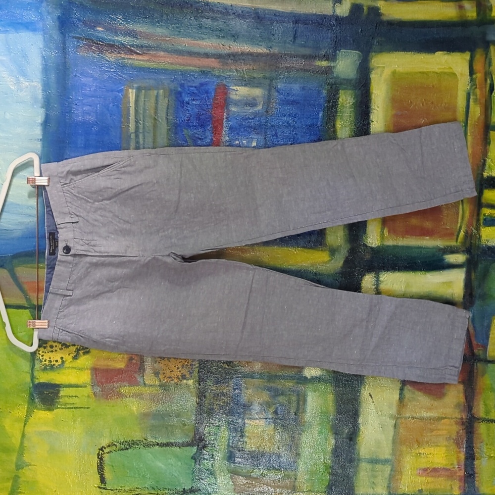 Banana Republic Pants Mens Sz 31 Gray/Blue Lenin Cotton Blend Kentfield Pants